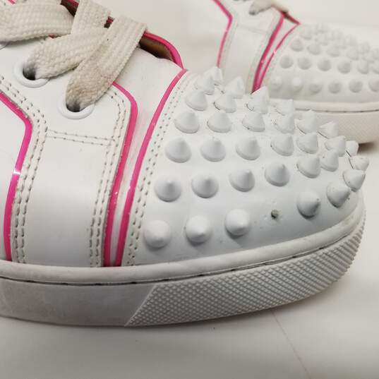 Christian Louboutin White Pink Viera 2 Low Top Sneakers Women's Size 8 image number 3