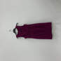 Womens Purple Sleeveless Round Neck Regular Fit Back-Zip Shift Dress Sz 12 image number 2