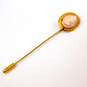 Vintage 10k Yellow Gold Cameo Etched Stick Pin 1.5g image number 6