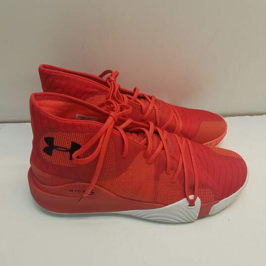 Under Armour Anatomix Spawn Mid Red Micro G Athletic Shoes Men's Size 16 image number 1