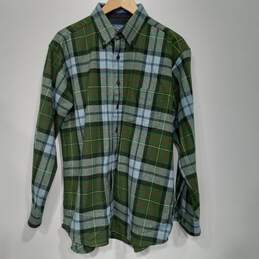 Men's Pendleton Green/Blu/Red Casual Flannel Shirt Size L