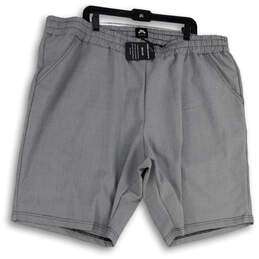 NWT Mens Gray Black Herringbone Elastic Waist Pull-On Sweat Shorts Size 48