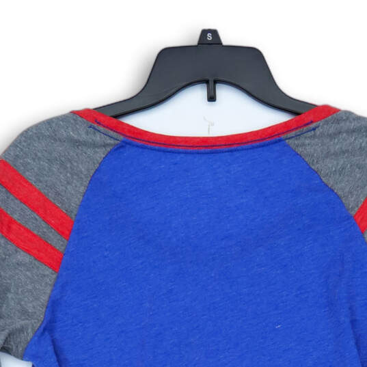Buy the NWT Womens Multicolor Chicago Cubs Raglan Sleeve Pullover T-Shirt  Size L