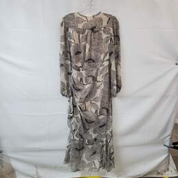 Astr Beige & Black Floral Patterned Faux Wrap Dress WM Size S alternative image