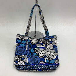 Authentic Womens Blue Floral Inner Pockets Double Handle Shoulder Bag alternative image