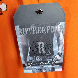 Rutherford Men Orange Graphic Sweatshirt L NWT
