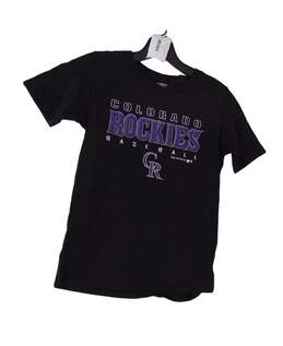 MLB Boys Black Round Neck Short Sleeve Basketball T Shirt Size LGG 10/12