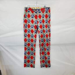 Loudmouth Pabst Blue Ribbon Beer Argyle Patterned Golf Pant MN Size 34x34L