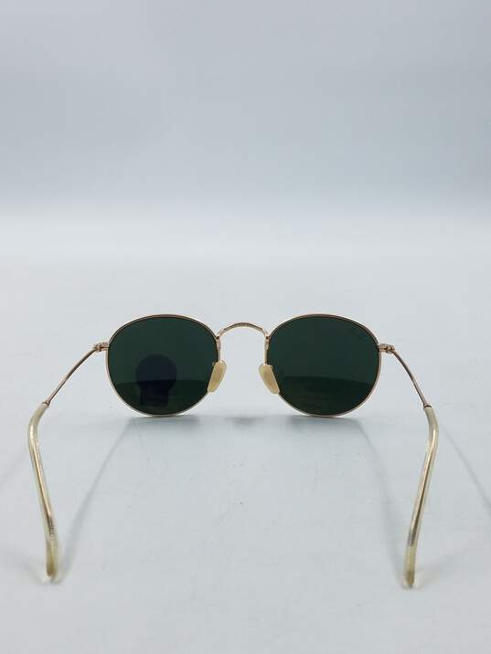 Ray-Ban Gold Round Metal Sunglasses image number 3