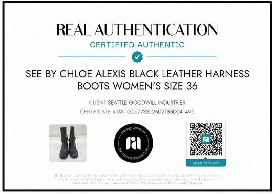 AUTHENTICATED SEE BY CHLOE 'ALEXIS' HARNESS BOOTS EURO SZ 36 image number 2