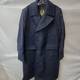 Belstaff England 1924 Mens Wool Cashmere Blend Dark Blue Milford Coat Size 46