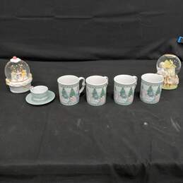 Lot of Assorted Precious Moments Snowglobes & Tableware