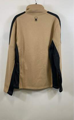 Spyder Mens Beige Black Long Sleeve 1/4 Zip Pullover Sweater Size Large alternative image