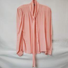 Adrianna Papell Pink Silk Button Up LS Blouse Women's 12