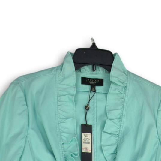 NWT Womens Mint Ruffle 3/4 Sleeve Cropped Jacket Size 12P image number 3