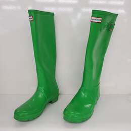 Hunter Original Gloss Tall Green Rain Boots Size 7M/8F alternative image