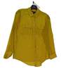 Womens Yellow Long Sleeve Comfort Casual Button Up Shirt Size S image number 1