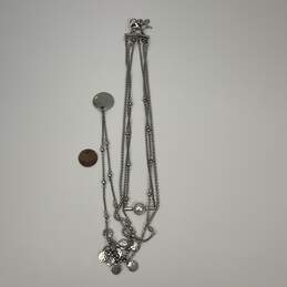 Designer Lucky Brand Silver-Tone Pearl Coin Multiple Strand Chain Necklace alternative image