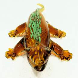 Glass Art Lizard Gecko Figure Amber Murano alternative image