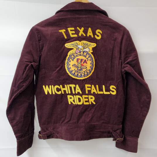 GDDQSDC Embroidered Corduroy Jacket Texas Wichita Falls Jacket Men's M image number 2