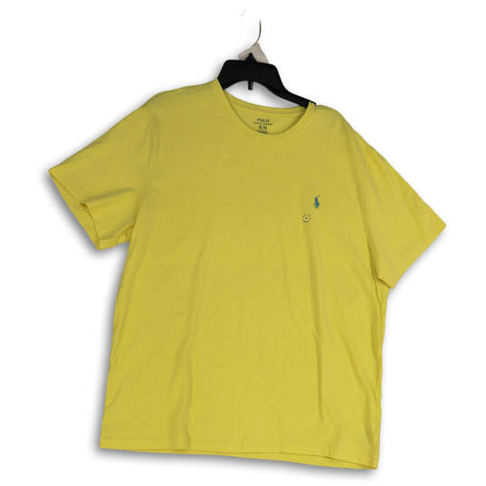 Womens Yellow Crew Neck Short Sleeve Pullover T-Shirt Size XL image number 3