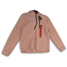 NWT Womens Pink Long Sleeve Sherpa Pullover Hoodie Size Medium