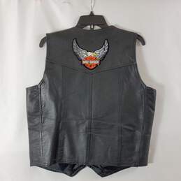 Route66 Men Black Leather Moto Vest sz 42/M alternative image