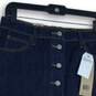 NWT Levi's Womens Blue 5-Pocket Design Button-Front Straight & Pencil Skirt 27 image number 3