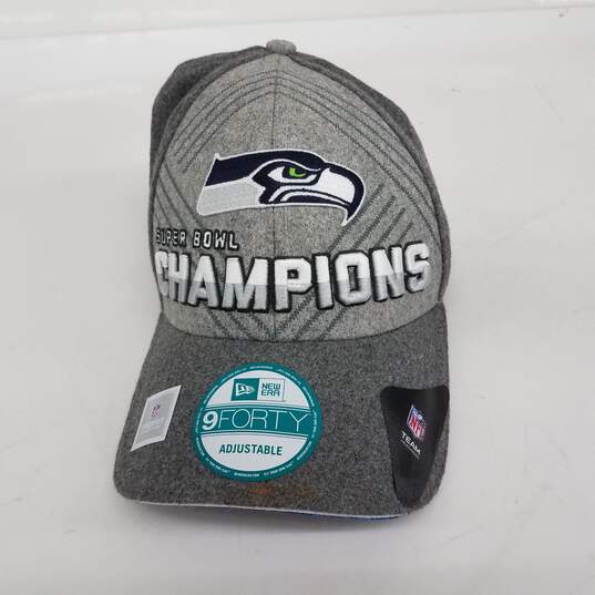 9FORTY New Era Seattle Seahawks Super Bowl Champions XLVIII NFL Cap Hat Felt NWT image number 1
