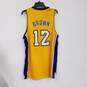 Mens Yellow Los Angeles Lakers Shannon Brown #12 Basketball Jersey Size Medium image number 2