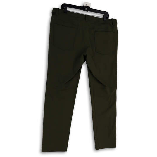 Mens Green ABC Slim Fit Flat Front Pockets Skinny Leg Ankle Pants Size 36 image number 2