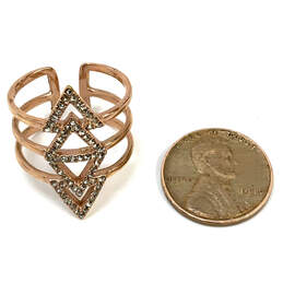 Designer Stella & Dot Rose Gold-Tone Rhinestone Adjustable Triangle Ring alternative image