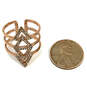 Designer Stella & Dot Rose Gold-Tone Rhinestone Adjustable Triangle Ring image number 2