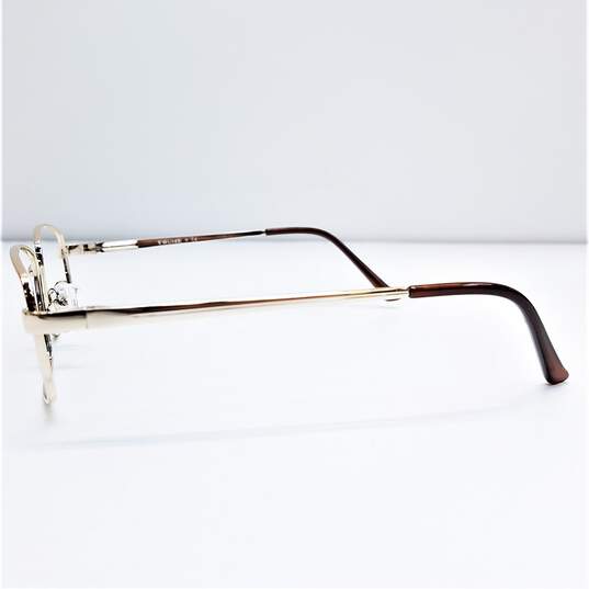 Youme Gold Slim Rectangle Eyeglasses image number 3