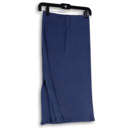 NWT Womens Blue Side Slit Pull-On Long Straight & Pencil Skirt Size XS alternative image