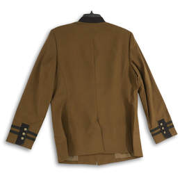 NWT Womens Brown Mock Neck Long Sleeve Flap Pocket Jacket Size 12 alternative image