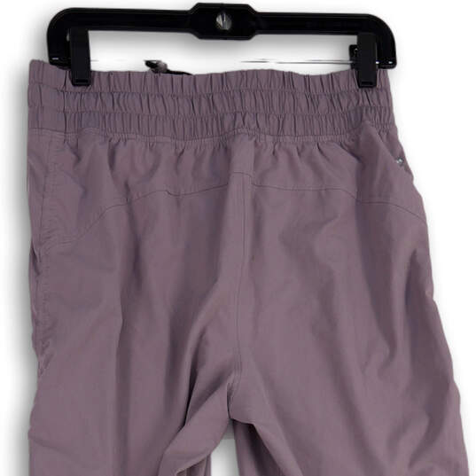 Womens Purple Elastic Waist Drawstring Tapered Leg Jogger Pants Size M image number 4