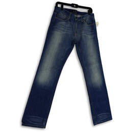 Womens Blue Denim Medium Wash Stretch Pockets Straight Leg Jeans Size 30