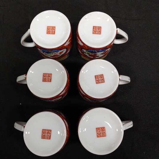 14 pcs Set of Hand Painted Japanese Floral Design Cups & Sauces image number 9