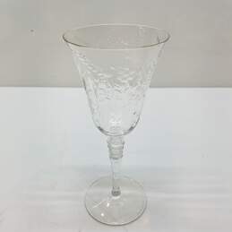 Rock Sharpe Fernwood Pattern Etched & Cut Blown Glass Water Goblet Set of 8 alternative image