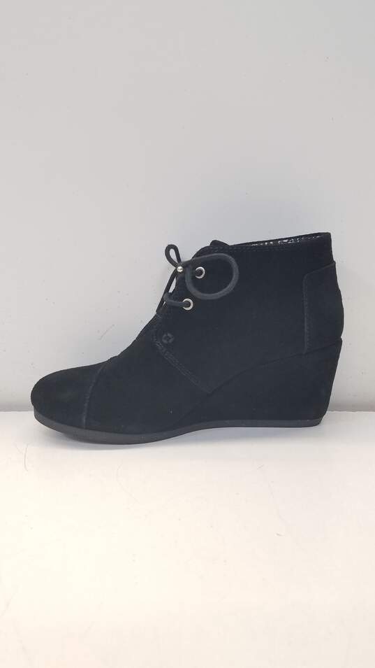 Toms Black Suede Wedge Boots Women US 7.5 image number 2
