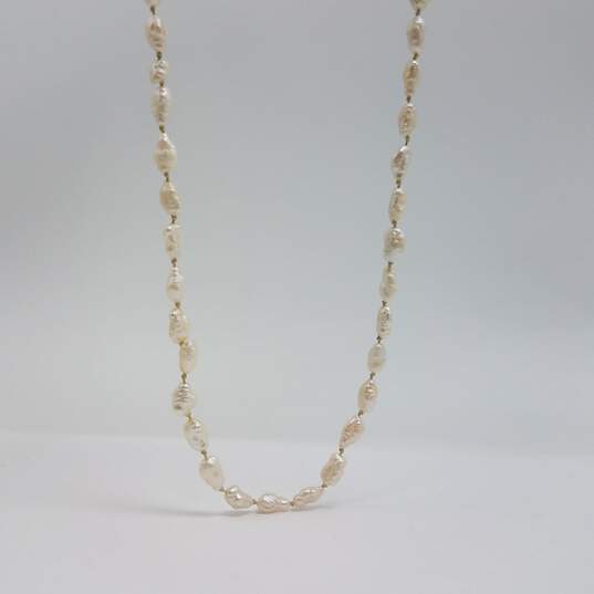 Sterling Silver & 24 Inch Bali Style Necklace FW Pearl 18 Inch Silver Clasp Bundle 34.1g image number 3