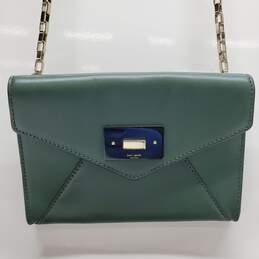Kate Spade Leather Envelope Crossbody Chain Bag Green alternative image