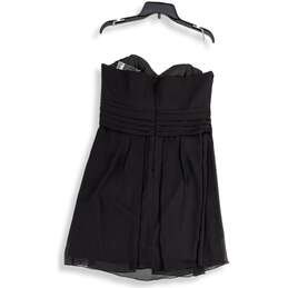 David's Bridal Womens Black Sweetheart Neck Back Zip Strapless Mini Dress Sz 14 alternative image