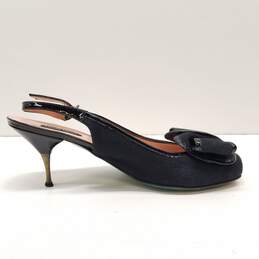 Nanette Lepore Fabric Bow Slingback Heels Black 9.5 alternative image