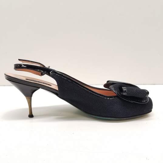Nanette Lepore Fabric Bow Slingback Heels Black 9.5 image number 2