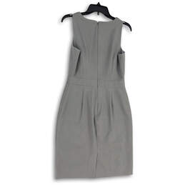 Womens Gray Mercantile Sleeveless Round Neck Back Zip Sheath Dress Size 2 alternative image