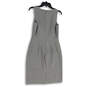 Womens Gray Mercantile Sleeveless Round Neck Back Zip Sheath Dress Size 2 image number 2