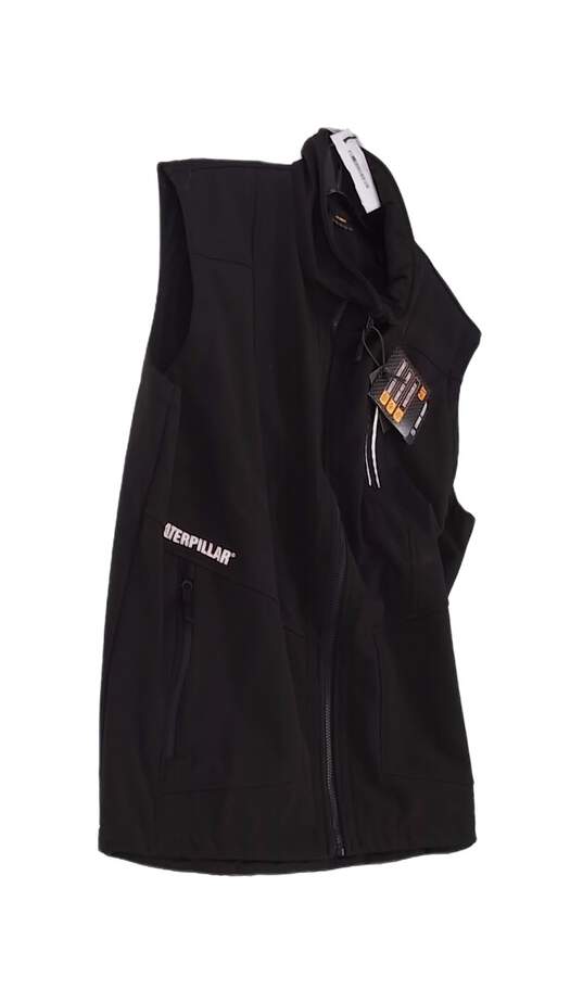 NWT Men Black Pockets Sleeveless Collared Full Zip Vest Size Large image number 3