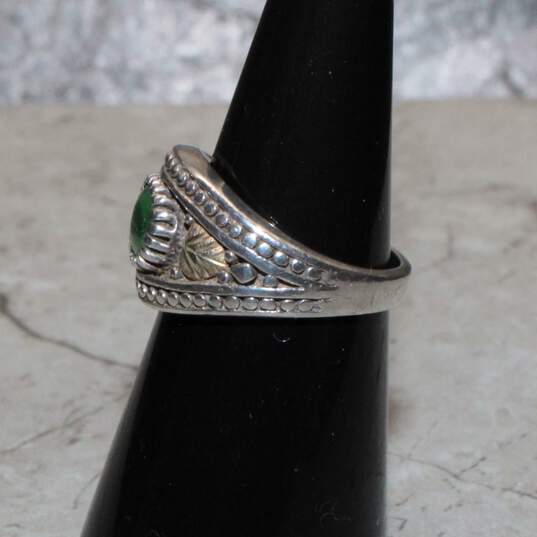 Coleman Sterling Silver 12K Black Hills Gold Accent Green Accent Ring Size 6.75 - 5.9g image number 3